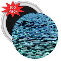 Blue Waves Flow Series 3 3  Magnets (100 Pack) by DimitriosArt