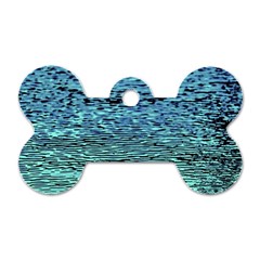 Blue Waves Flow Series 3 Dog Tag Bone (one Side) by DimitriosArt