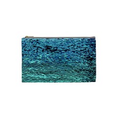 Blue Waves Flow Series 3 Cosmetic Bag (small) by DimitriosArt