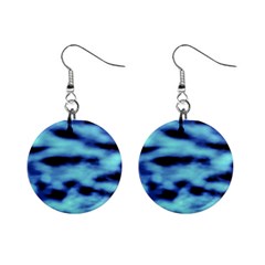 Blue Waves Flow Series 4 Mini Button Earrings by DimitriosArt