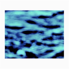 Blue Waves Flow Series 4 Small Glasses Cloth (2 Sides) by DimitriosArt