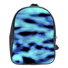 Blue Waves Flow Series 4 School Bag (large) by DimitriosArt