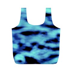 Blue Waves Flow Series 4 Full Print Recycle Bag (m) by DimitriosArt