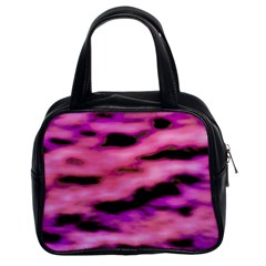 Pink  Waves Flow Series 2 Classic Handbag (two Sides) by DimitriosArt