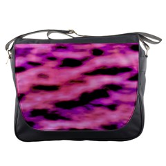 Pink  Waves Flow Series 2 Messenger Bag by DimitriosArt