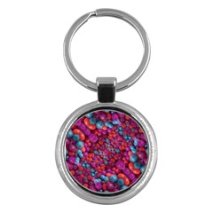 Colorful Spheres Motif Print Design Pattern Key Chain (round) by dflcprintsclothing