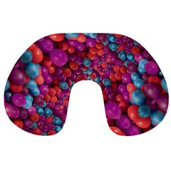 Colorful Spheres Motif Print Design Pattern Travel Neck Pillow by dflcprintsclothing