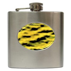 Yellow Waves Flow Series 1 Hip Flask (6 Oz) by DimitriosArt