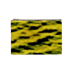 Yellow Waves Flow Series 1 Cosmetic Bag (medium) by DimitriosArt