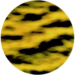 Yellow Waves Flow Series 1 Uv Print Round Tile Coaster