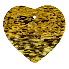 Yellow Waves Flow Series 2 Ornament (heart) by DimitriosArt