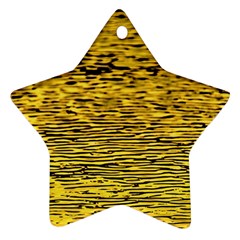 Yellow Waves Flow Series 2 Star Ornament (two Sides) by DimitriosArt