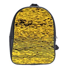 Yellow Waves Flow Series 2 School Bag (large) by DimitriosArt