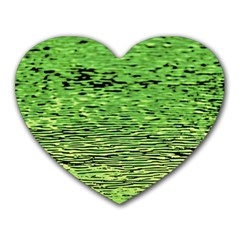 Green Waves Flow Series 2 Heart Mousepads by DimitriosArt