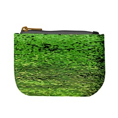 Green Waves Flow Series 2 Mini Coin Purse by DimitriosArt