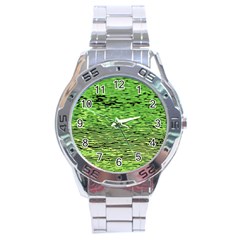 Green Waves Flow Series 2 Stainless Steel Analogue Watch by DimitriosArt