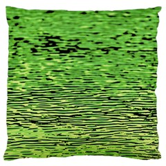Green Waves Flow Series 2 Large Cushion Case (two Sides) by DimitriosArt