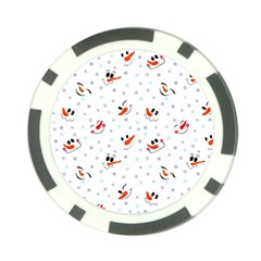 Cute Faces Of Snowmen Poker Chip Card Guard (10 Pack) by SychEva