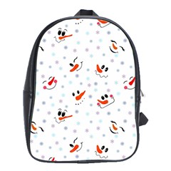 Cute Faces Of Snowmen School Bag (xl) by SychEva