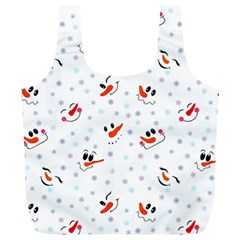 Cute Faces Of Snowmen Full Print Recycle Bag (xl) by SychEva