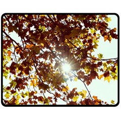 Golden Leaf s Double Sided Fleece Blanket (medium)  by DimitriosArt