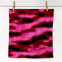 Pink  Waves Flow Series 3 Face Towel by DimitriosArt