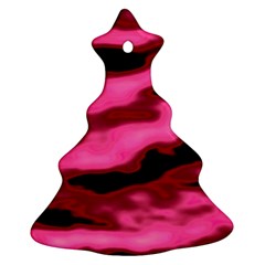 Pink  Waves Flow Series 3 Christmas Tree Ornament (two Sides) by DimitriosArt