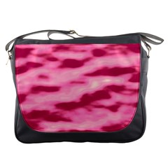 Pink  Waves Flow Series 4 Messenger Bag by DimitriosArt