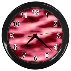 Pink  Waves Flow Series 5 Wall Clock (black) by DimitriosArt