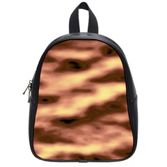 Gold Waves Flow Series 2 School Bag (small) by DimitriosArt
