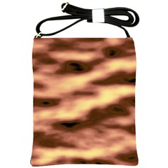 Gold Waves Flow Series 2 Shoulder Sling Bag by DimitriosArt