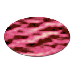 Pink  Waves Flow Series 6 Oval Magnet by DimitriosArt