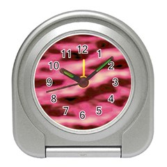 Pink  Waves Flow Series 6 Travel Alarm Clock by DimitriosArt