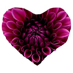 Dahlia-flower-purple-dahlia-petals Large 19  Premium Heart Shape Cushions