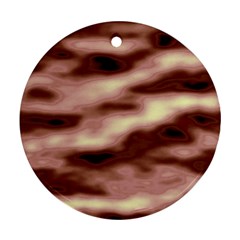 Pink  Waves Flow Series 7 Round Ornament (two Sides) by DimitriosArt