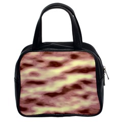 Pink  Waves Flow Series 8 Classic Handbag (two Sides) by DimitriosArt