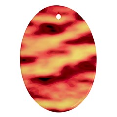 Red Waves Flow Series 3 Ornament (oval) by DimitriosArt