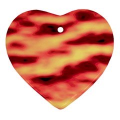 Red Waves Flow Series 3 Ornament (heart) by DimitriosArt