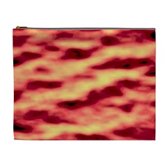 Red Waves Flow Series 3 Cosmetic Bag (xl) by DimitriosArt