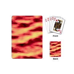 Red Waves Flow Series 3 Playing Cards Single Design (mini) by DimitriosArt