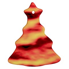 Red Waves Flow Series 3 Ornament (christmas Tree)  by DimitriosArt