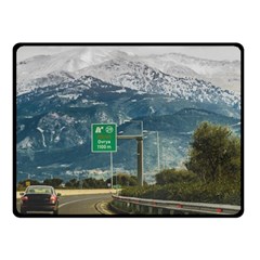 Landscape Highway Scene, Patras, Greece Fleece Blanket (small) by dflcprintsclothing