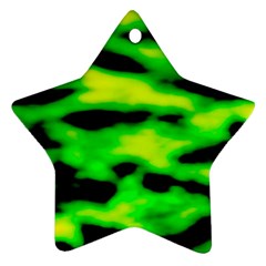 Green Waves Flow Series 3 Star Ornament (two Sides) by DimitriosArt