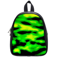 Green Waves Flow Series 3 School Bag (small) by DimitriosArt