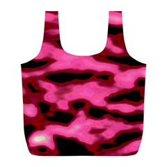 Pink  Waves Flow Series 9 Full Print Recycle Bag (l) by DimitriosArt