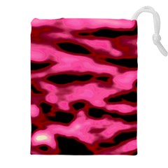 Pink  Waves Flow Series 9 Drawstring Pouch (4xl) by DimitriosArt