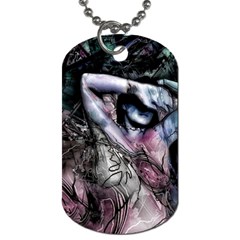 Watercolor Girl Dog Tag (one Side) by MRNStudios