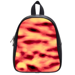 Red Waves Flow Series 4 School Bag (small) by DimitriosArt
