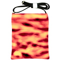 Red Waves Flow Series 4 Shoulder Sling Bag by DimitriosArt