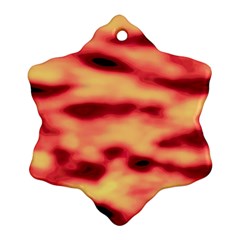 Red Waves Flow Series 4 Snowflake Ornament (two Sides) by DimitriosArt